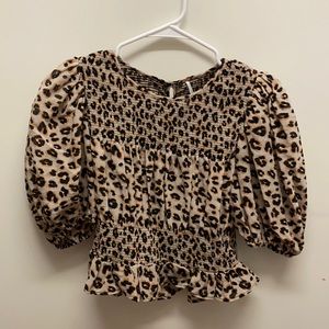 Free People Leopard Print Top